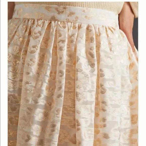 NWT Anthropologie Pankaj & Nidhi Burnout Shimmer Maxi Skirt Small #142 - Picture 3 of 6